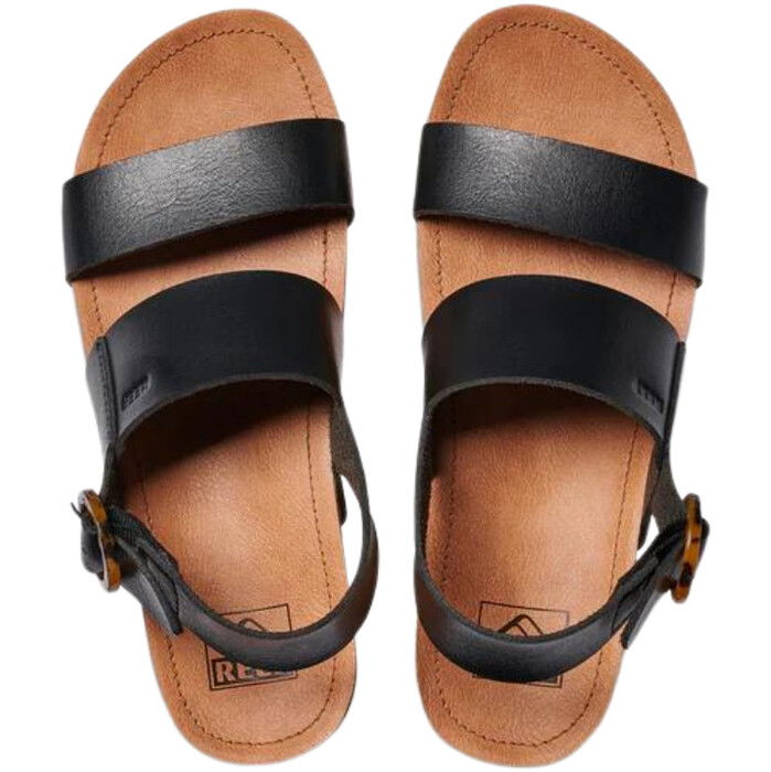 2024 Reef Womens Vista Hi Buckle Sandals CI9064 - Black / Tan